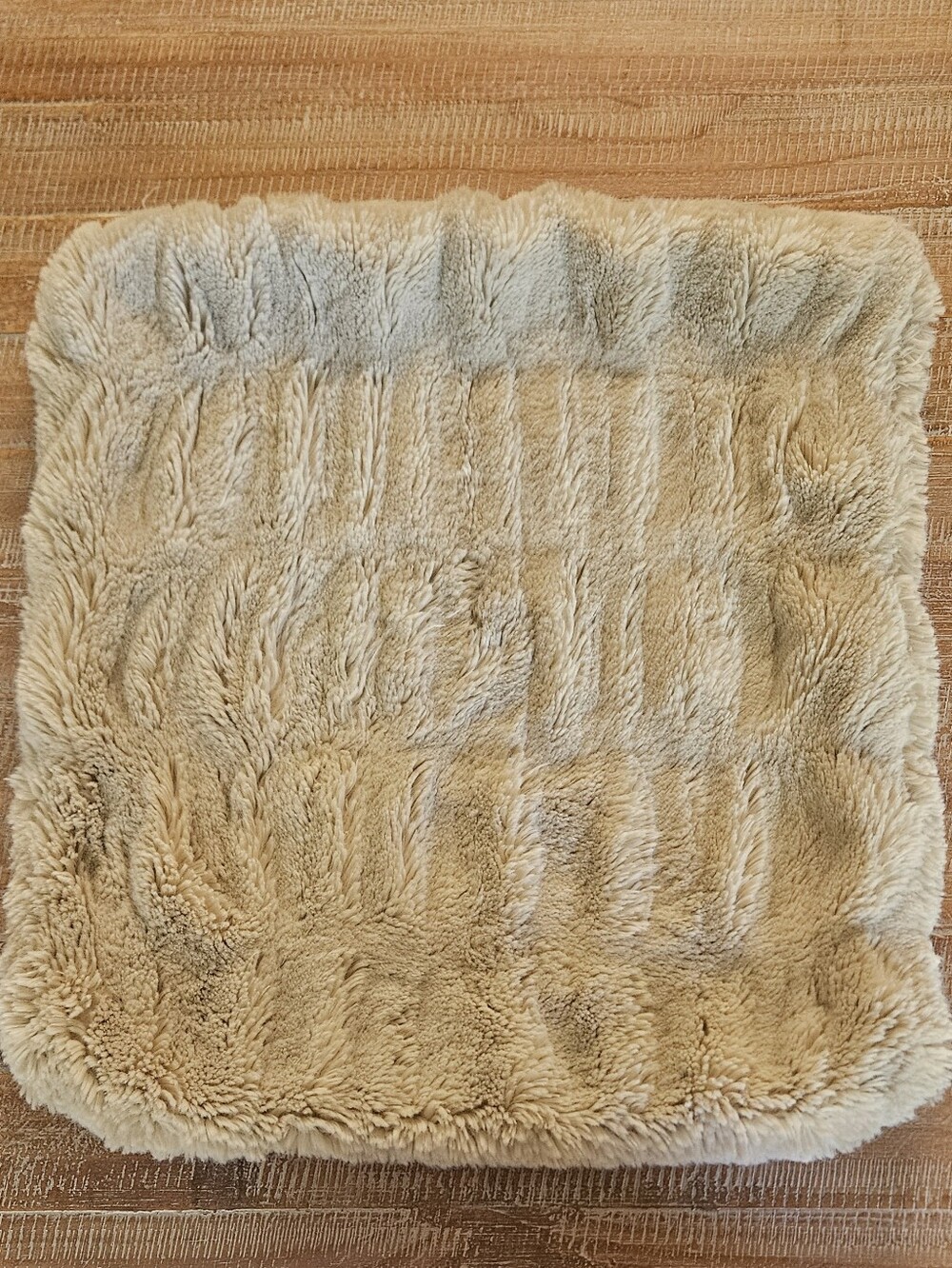 Pottery Barn Ruched Faux Fur Pillow Cover - Taupe 20x20 - Picture 2 of 2